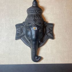 Black Ganesha wall hanging statue 