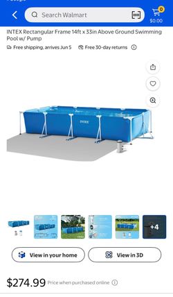 Intex Rectangular Metal Frame Above Ground Pool Set.