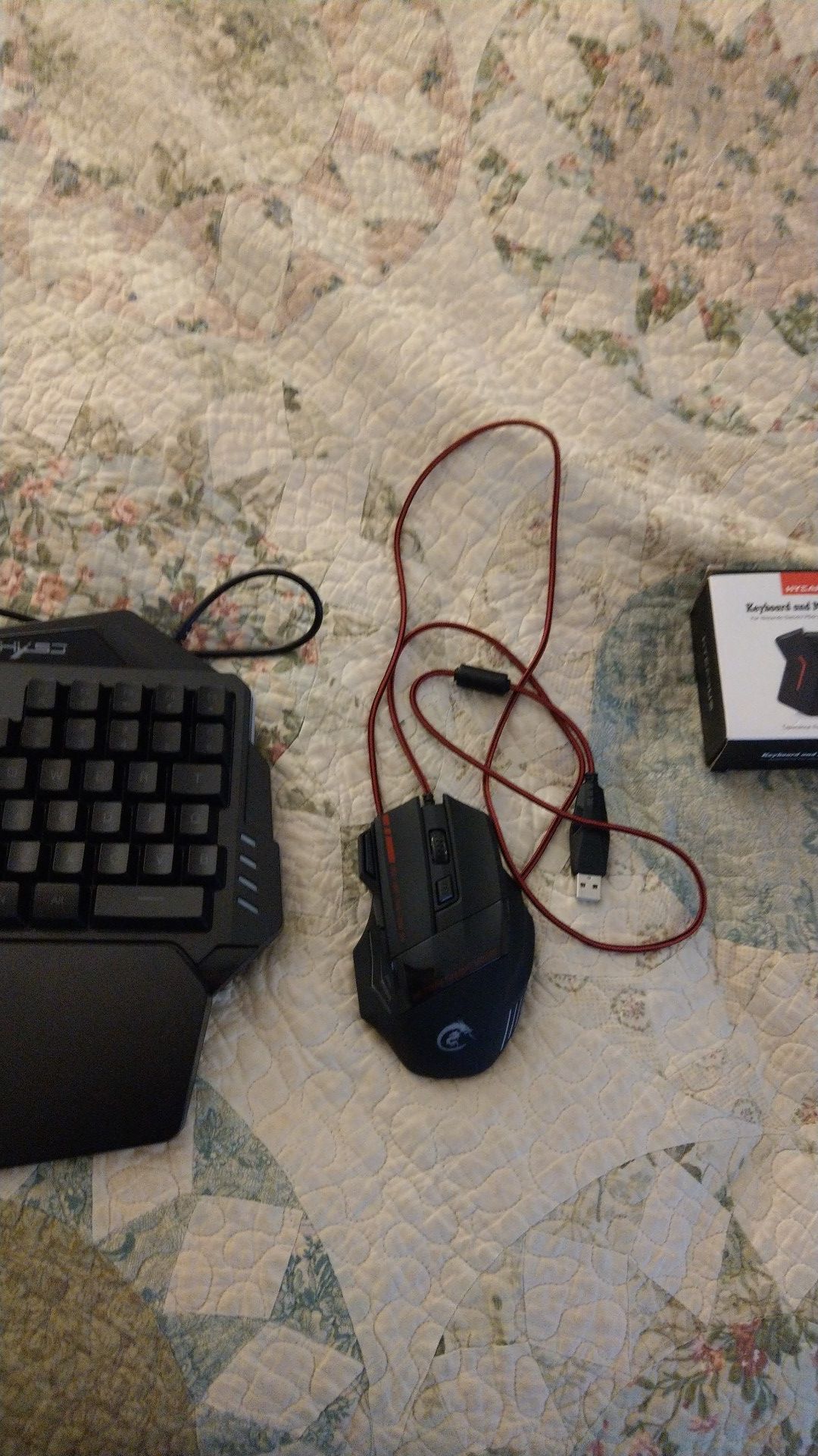 Mouse and keyboard with adapter