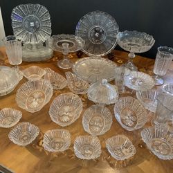 VICTORIAN ANTIQUE GLASSWARE LOT OF  BRYCE BROTHERS EAPG “BRAZIL” AKA PANELED DAISEY FROM THE 19TH CENTURY 