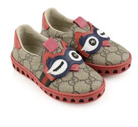 GG supreme canvas sneakers with owl face only worn once