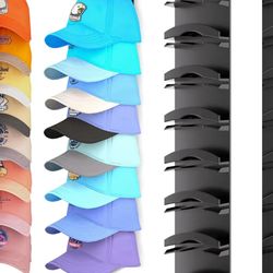 2 Pack Hat Organizer Wall Mount, Holds 20 Baseball Caps, 2 Hanging Methods