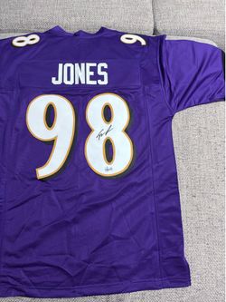 Travis Jones Signed Autograph Custom Jersey - Beckett Coa - Baltimore Ravens