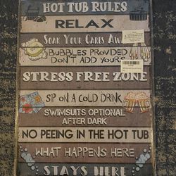 Metal Hot Tub Sign