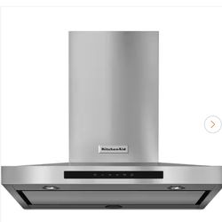 KitchenAid Wall-Mounted Stainless Steel Chimney Range Hood Touch Control Silver