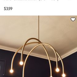 West Elm Arc Chandelier Champagne 30”