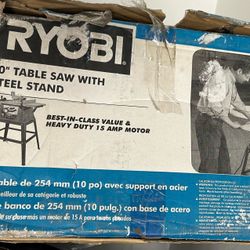 RYOBI 10 Inch Table Saw With Steel Stand