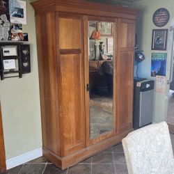 Antique Oak Armoire 
