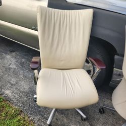 White Leather Desk Chair