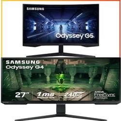 2 Samsung gaming odyssey monitors g4/g5