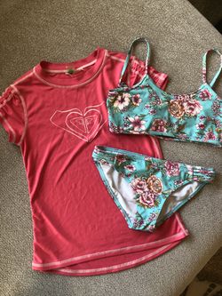 Roxy Billabong Girls Rash Guard Bikini 10