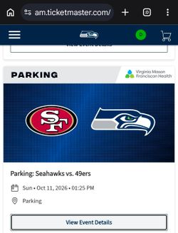 Seahawks vs 49ers Parking