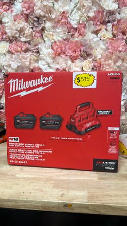 Milwaukee M18 18V Lithium-Ion REDLITHIUM FORGE Starter Kit with Two 12.0 Ah Battery Pack and PACKOUT 6-Port Rapid Charger