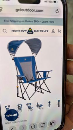 Rocking folding chair with umbrella
