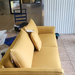 Brand New Pezzan Italian Modern Yellow Sleeper Sofa