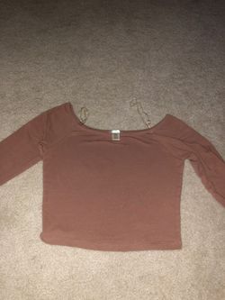 Mauve Long Sleeved Crop Top Size M