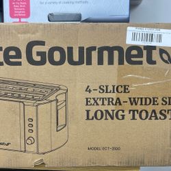 ELITE GOURMET 4-slice Extra Wide Slots Long Toaster 
