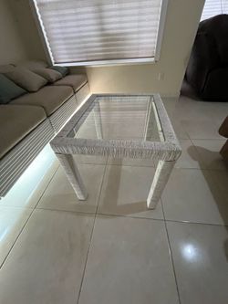 Glass coffee table