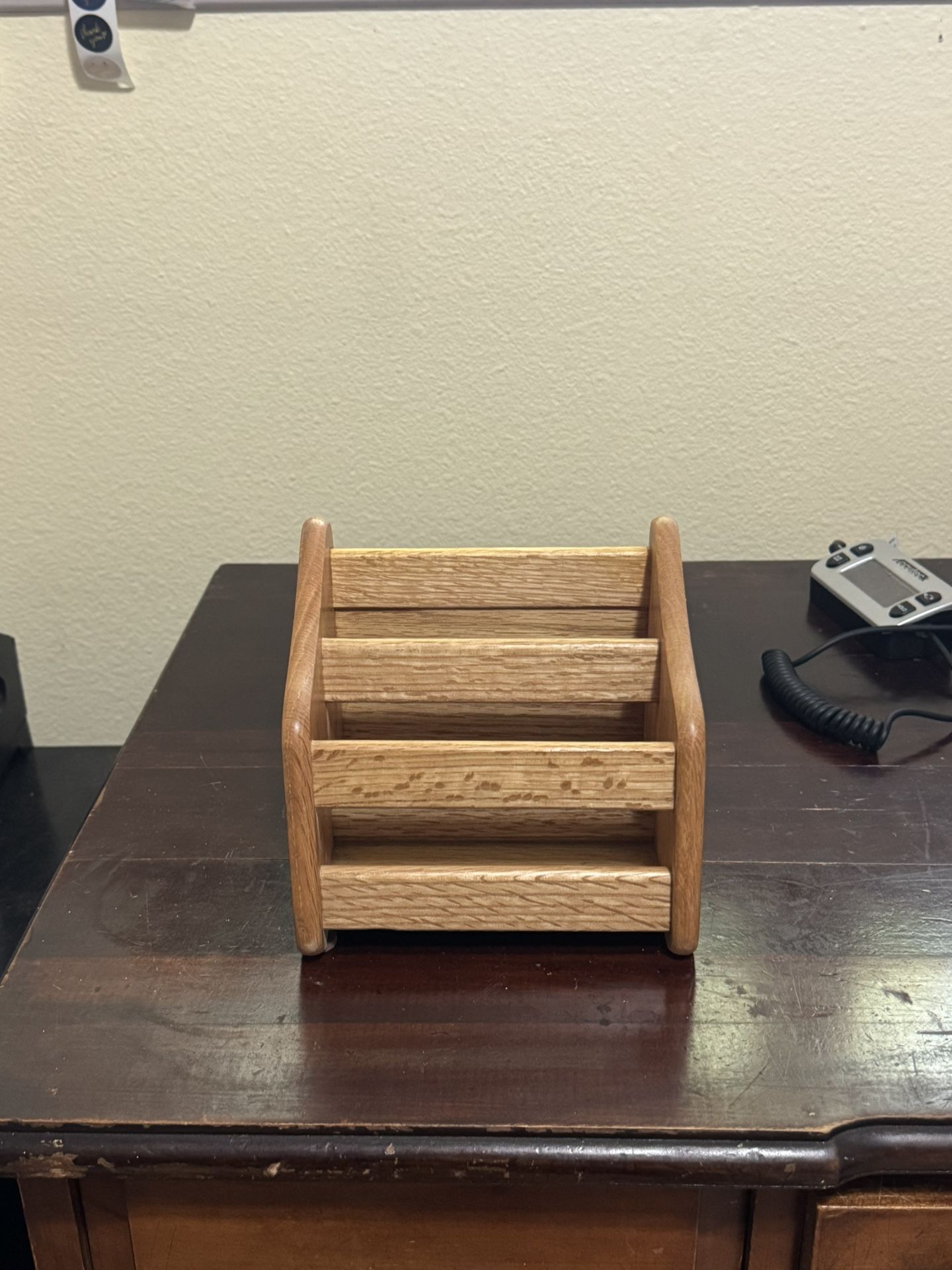 2 Slot Wooden Mail Organizer - Desk Organizer/Caddy - 7” x 5”