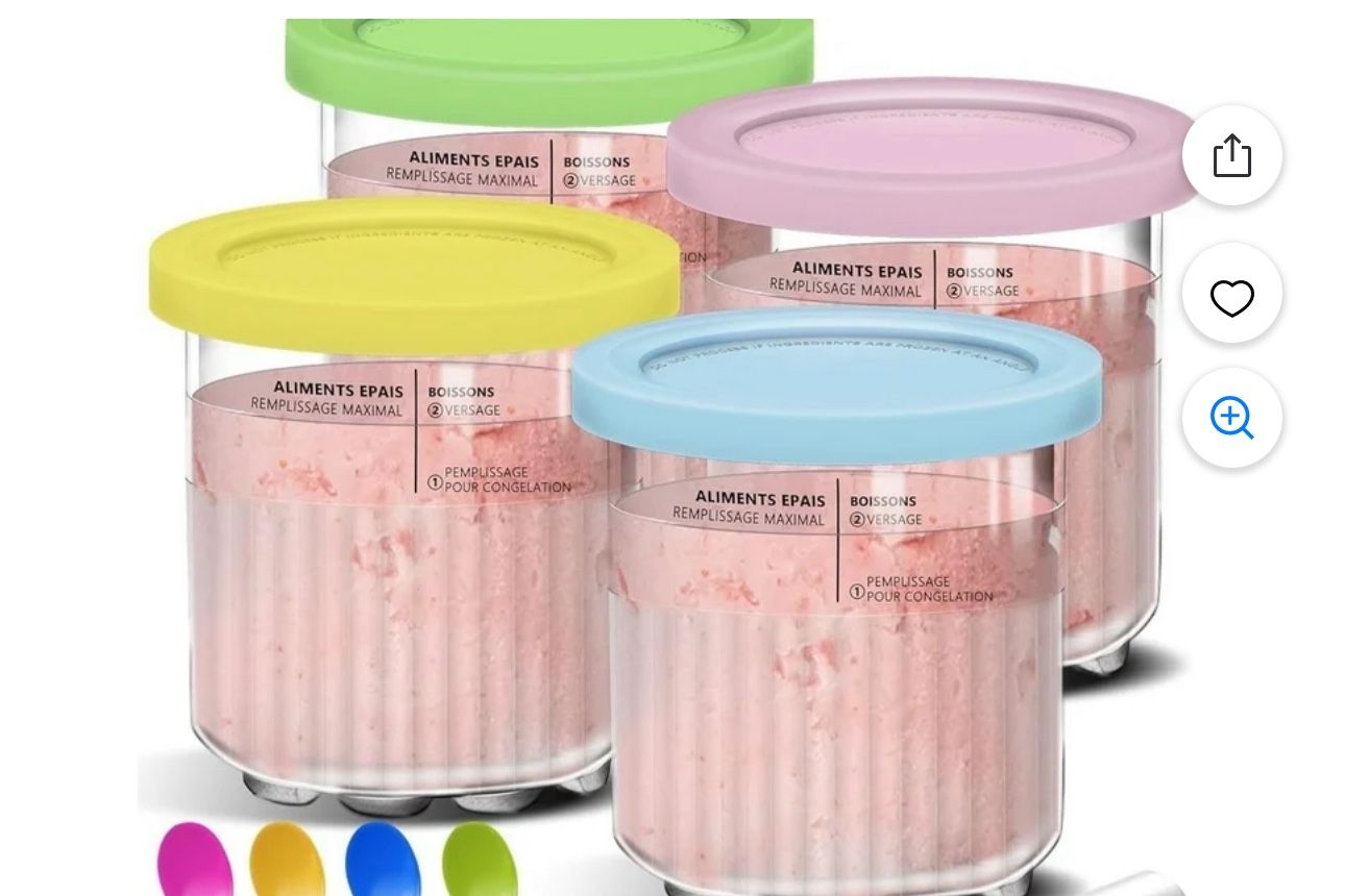 Brand New for Ninja Creami Deluxe Pints and Lids - 4 Pack 24oz NC501 NC500 Series