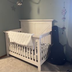 White Wood Baby Crib