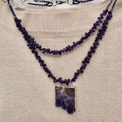 Gemstone Amethyst Designer Necklace NEW