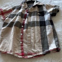 Boys short sleeve Burberry London Plaid Shirt