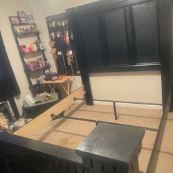 Queen Bed and Mattress Set