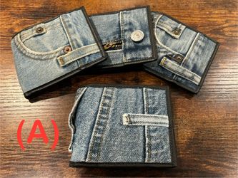 Unisex Blue Denim Billfold Wallet