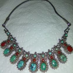 Vintage Navajo Style Sterling Silver Necklace
