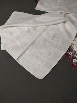 Lg. Vintage White Embossed Table. Cloth..( Circa 1960)