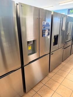 LG 24 Cu Ft Counter Depth Zero Clearance French Door Refrigerator with Craft Ice Stainless Steel