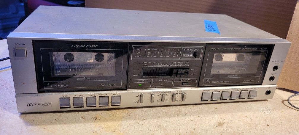 Realistic SCT-72 Vintage Speed Dubbing Stereo Cassette Dual Tape Deck