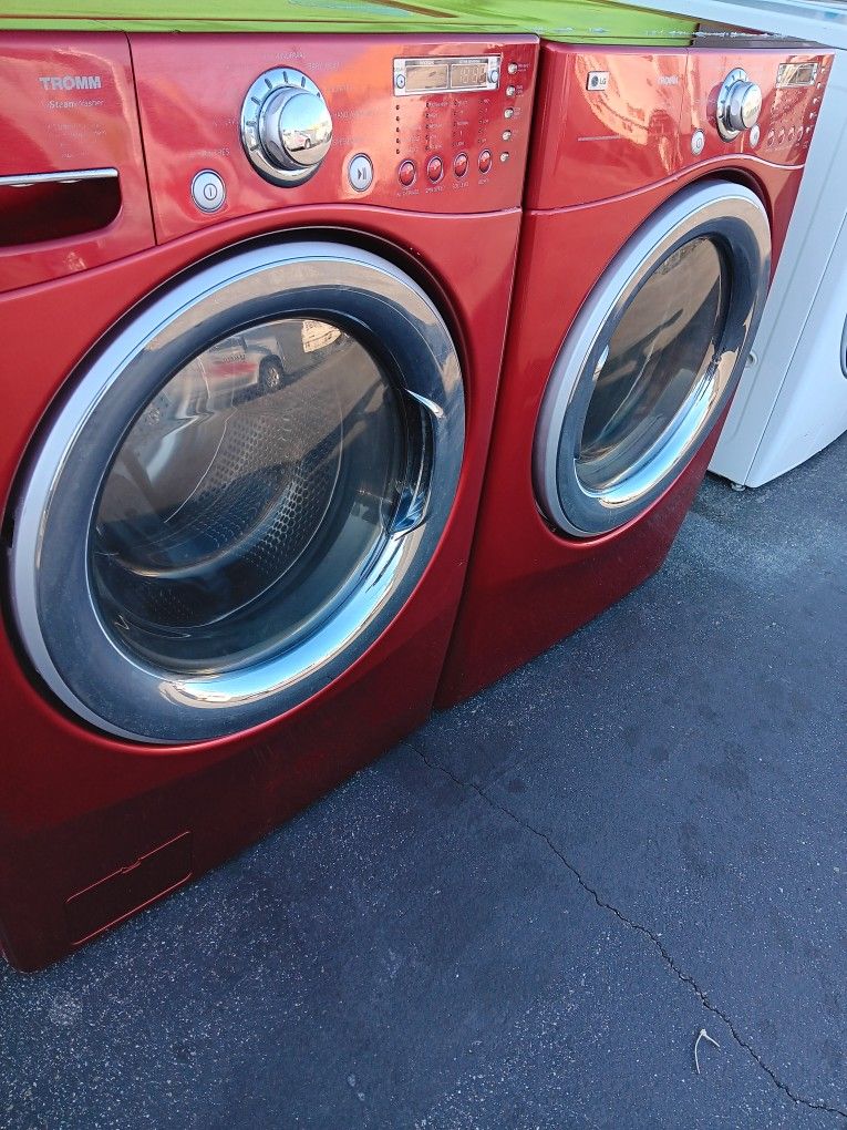 Red Washer And Dryer Set Lg