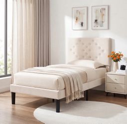 Unholstered twin bed (no mattress)