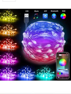 Fairy String Lights USB Fairy Lights Plug in Color Changing Led String Lights RGB 16.4ft Starry Lights Sync to Music Firefly String Lights Bluetooth