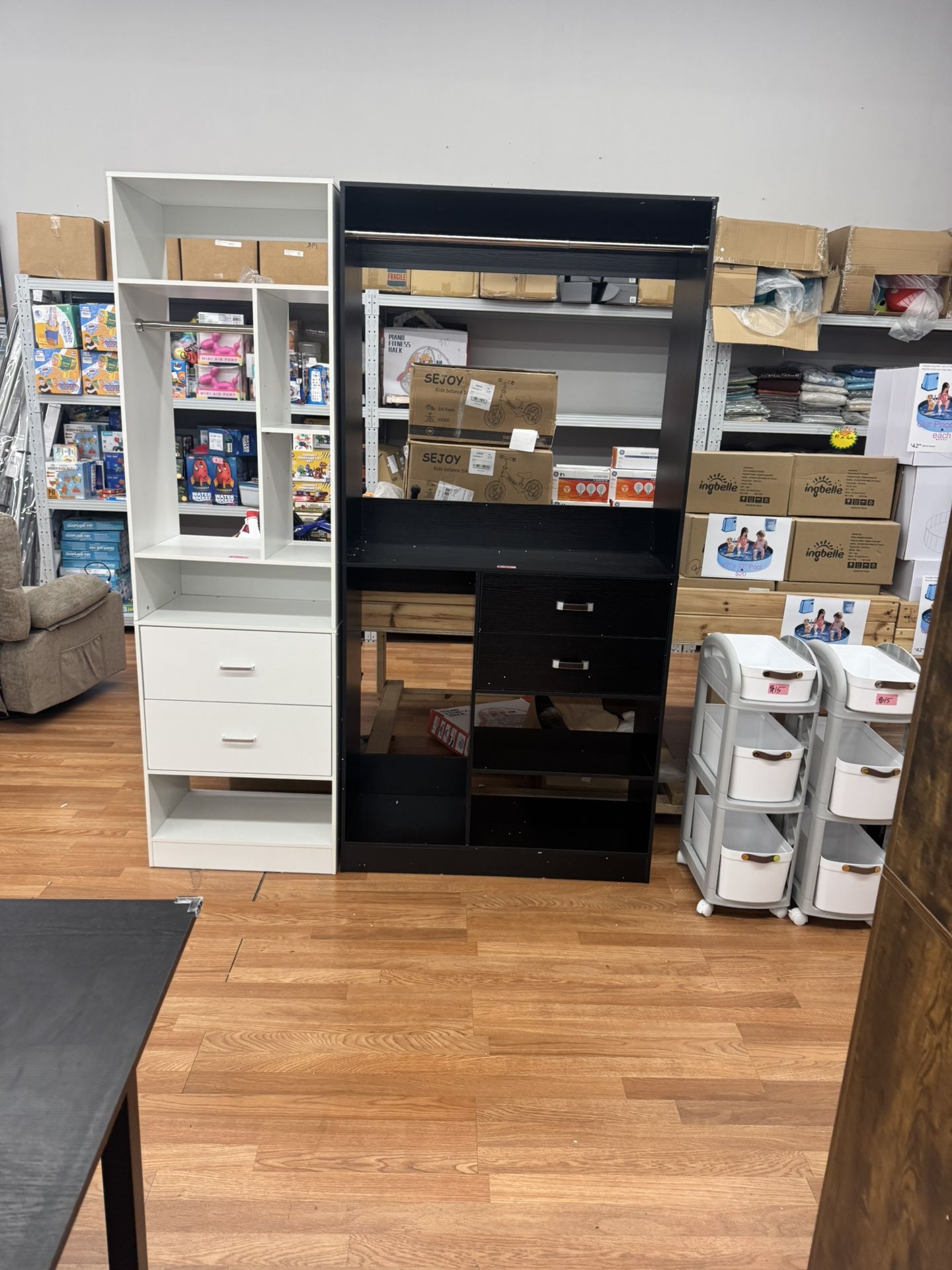Black Closet System 39”W X 80”H X 16”D