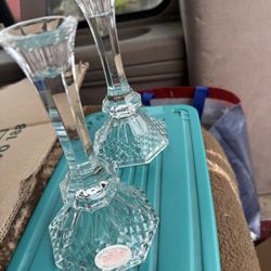 Vintage 24% Crystal Candle Holders