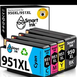 Smart ink cartridge printer replacement for hp 951, 950 xl (4 pack), smart ink