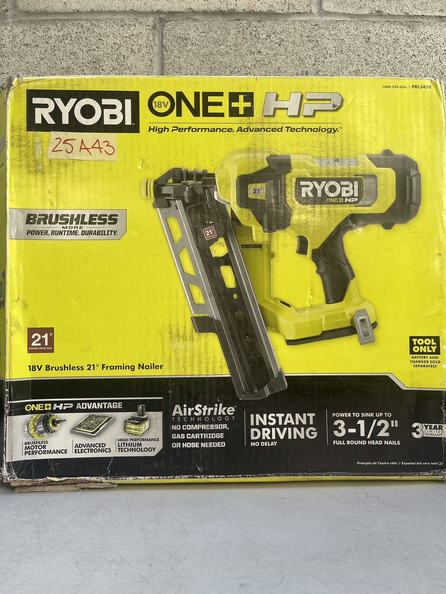 RYOBI 18V 21° Framing Nailer (Tool Only)