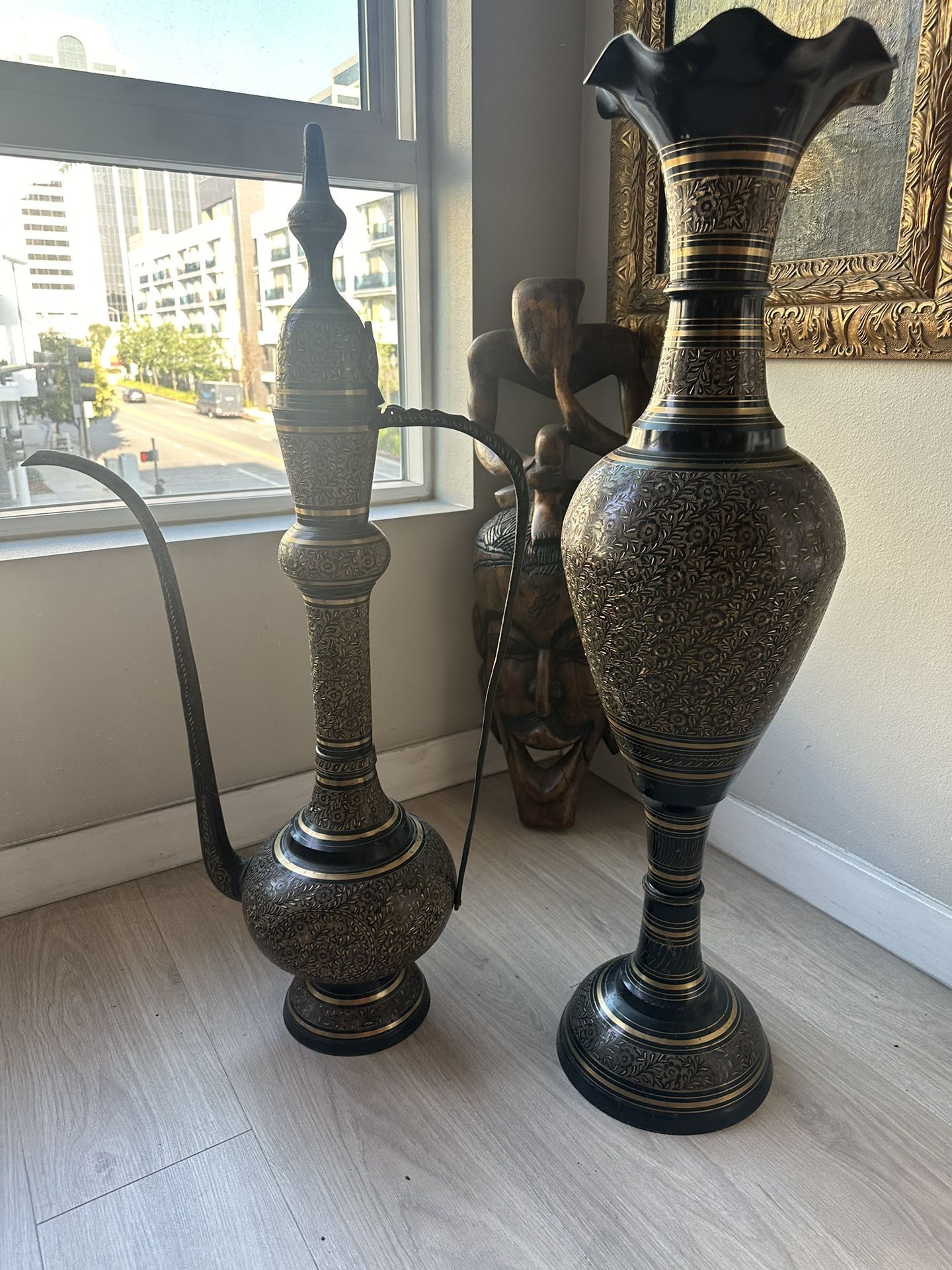 Antique Metal Vases Xtra Large