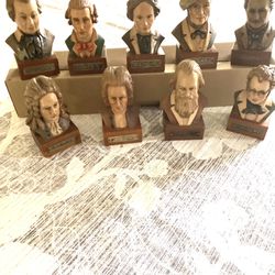 Vintage Minature Composers Bust Statues