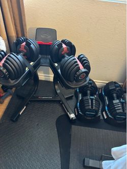 Bowflex adjustable dumbbells 552 & Rack.View the comment below.