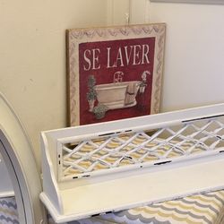 French Bathroom Wall Art (wood) 