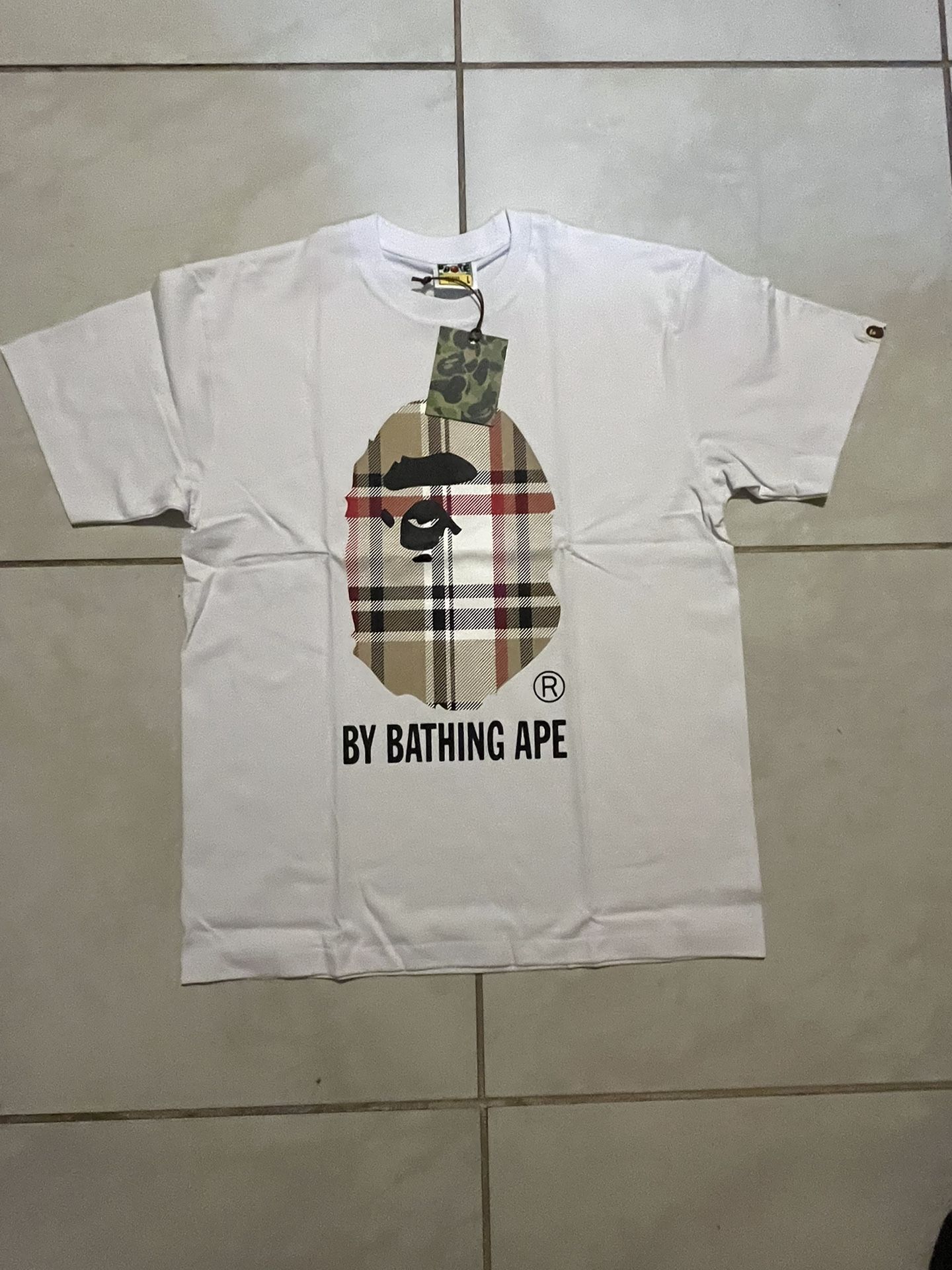 Large White Burberry Bathing Ape Shirt