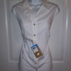 New Columbia White Sleevless Top