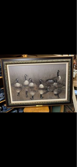 Large Canadian  fowl framed art