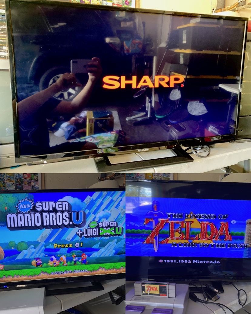 Sharp 32" 1080p 60Hz HDTV LED SPEAKERS WORK LC-32LB370U (No remote, Retro Games