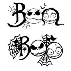 Boo Jack And Sally Skellington Vinyl Decal Stickers great for cars / water bottles / tumblers / windows/ signs 
