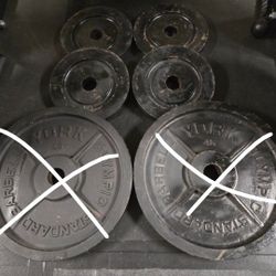 York 190lb Vintage Milled Olympic Weight Plate Set--